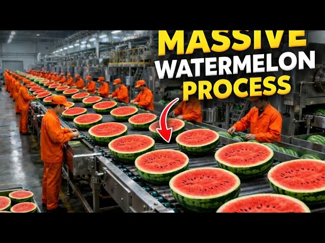 🍉 How Watermelon Desserts Are Produced Today: Inside the Modern Factory 🏭 👷‍♂️