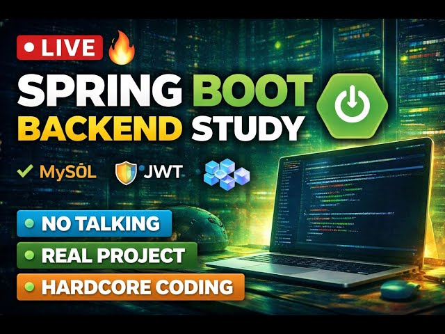 Backend Grind LIVE 💻 Spring Boot + JWT + Microservices (Silent Coding)