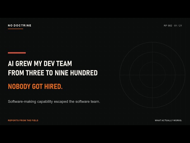 AI Grew My Dev Team from Three to Nine Hundred. Nobody Got Hired.