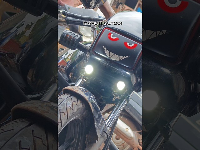 HJG MINI PROJECTOR LIGHT ll splendor bs6 all black modified #viral #shortsvideo