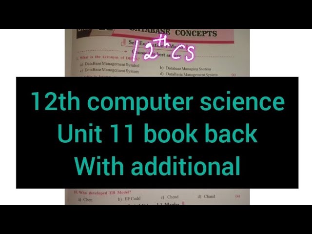 12th computer science unit 11 Book back answer with additional questions
