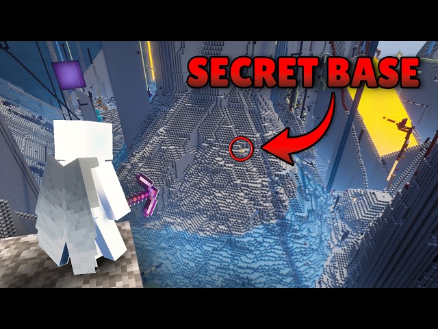 I Built a Secret Base Under Spawn on the Largest Minecraft Server