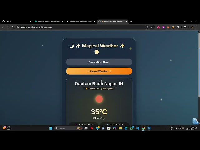 🌤️ Build a Weather App with Magical Graphics | React + OpenWeatherMap API