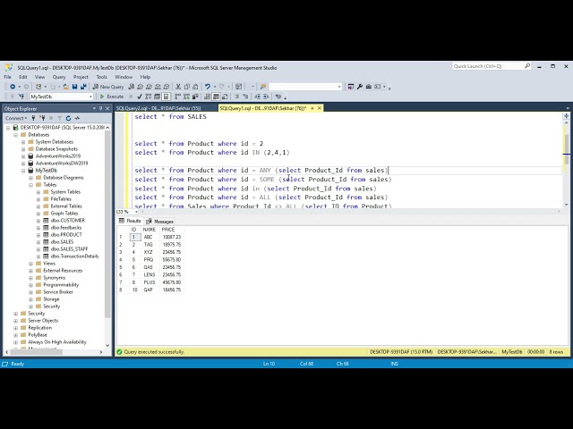 Subquery in SQL with ANY , ALL , SOME , EXISTS Operators | SQL Tutorial