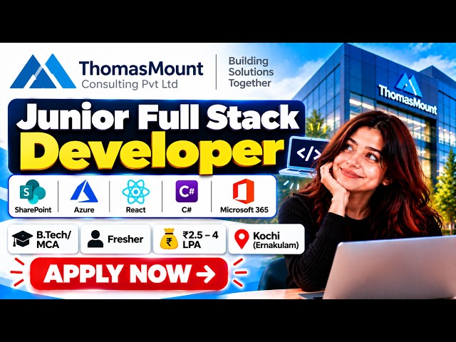 ThomasMount Consulting Hiring 2026 | Junior Full Stack Developer | Freshers | ₹2.5–4 LPA | Apply Now