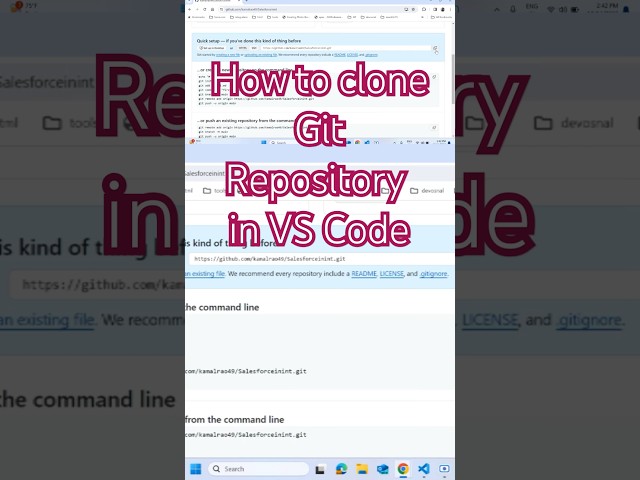 How to clone Git Repository in VS Code#git #vscode #gitcommands full video in play button #t