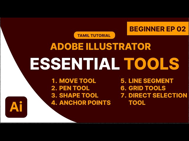Adobe Illustrator Tools Explained in Tamil | Move, Direct Selection, Pen Tool & Shape Tools