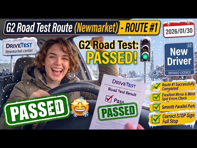 G2 PASS NEWMARKET Route 1 #driverslicense #drivetest #roadtest #drivingexam #g2roadtest