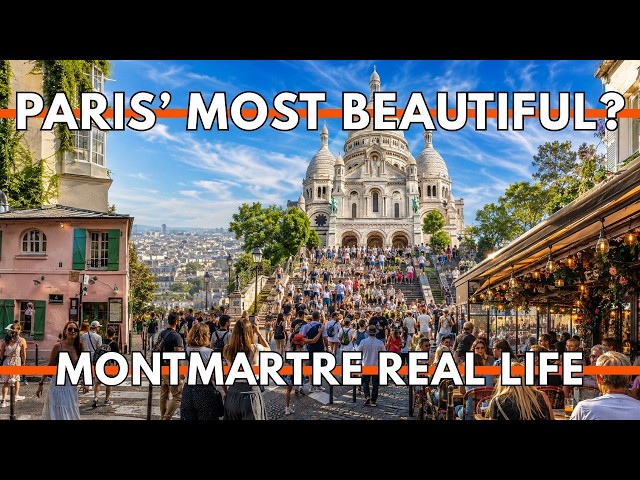 MONTMARTRE PARIS 4K WALKING TOUR | Sacré-Cœur, Beautiful Streets, Cafés & Crowds