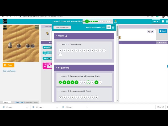 Loops from Express course on code.org