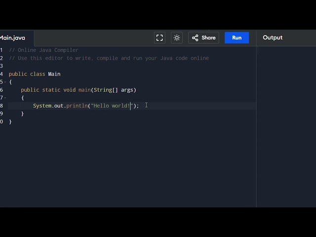 Basic java program to print "hello world"