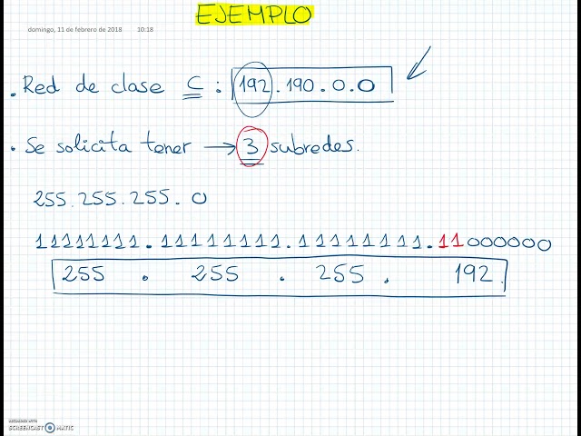 Example of subnet calculation