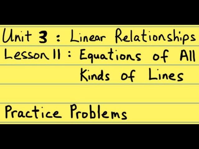 8th Grade Illustrative Mathematics: Gr. 8; U3; Lesson 11: Practice Problems