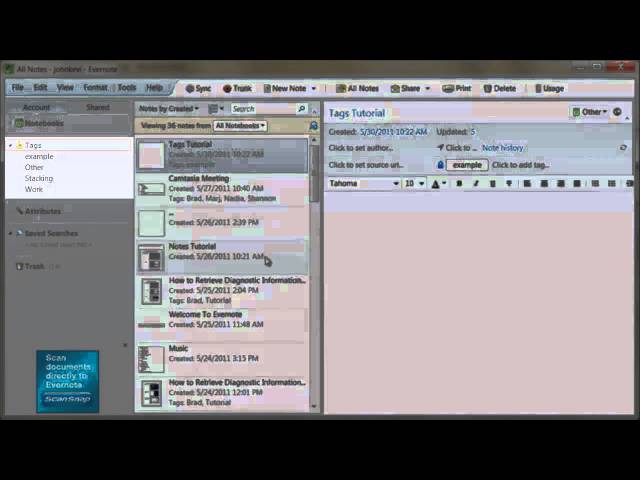 Evernote tutorial #4: Tags