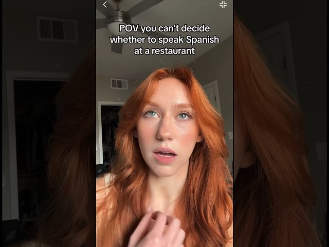 POV you can’t decide whether to speak Spanish at a restaurant #pelirroja #latina #spanish #ifykyk