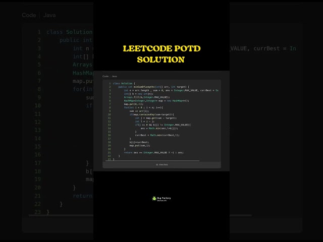 LEETCODE POTD SOLUTION 1477 LEETCODE SOLUTION IN JAVA #potd #dsa #leetcode #java #coding #code