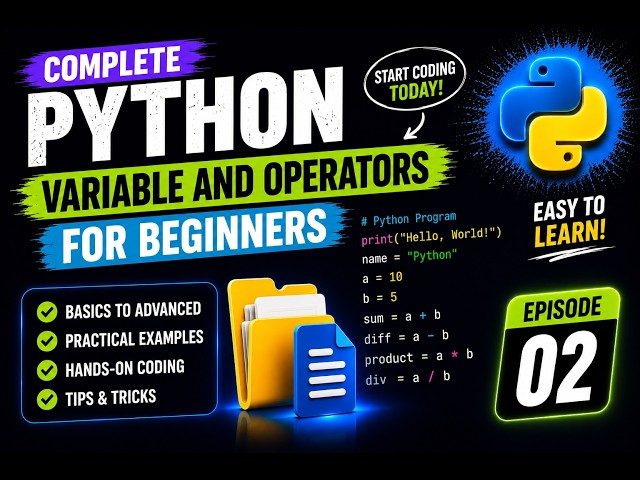 Variables and Operators in Python | Complete Python Course in Hindi | Episode 02