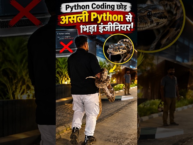 Python Coding छोड़ असली Python से भिड़ा इंजीनियर!