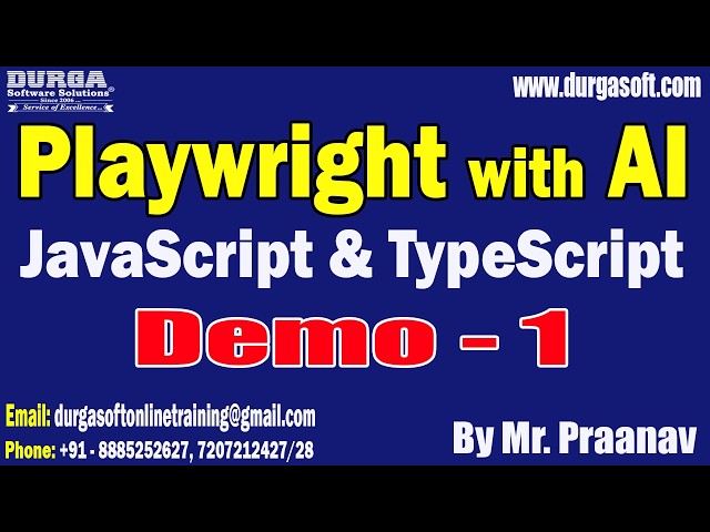 Playwright with AI JavaScript & TypeScript tutorials || by Mr. Praanav On 07-09-2026 @10PM (IST)