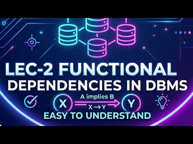 DBMS(DATABASE MANAGEMENT SYSTEM) lec-2 What is Functional Dependency? with EXAMPLE(easy to remember)