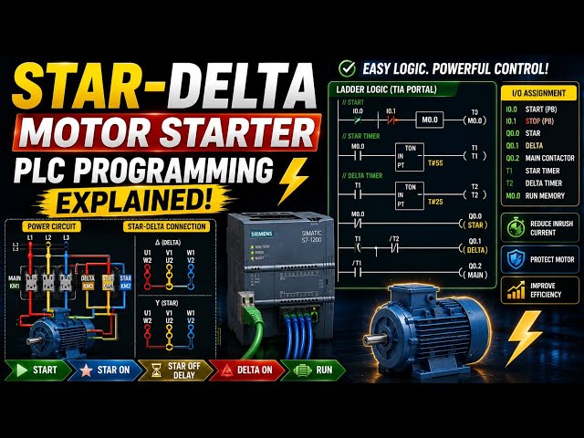 👉 Star-Delta Motor Starter PLC Programming Explained! ⚡