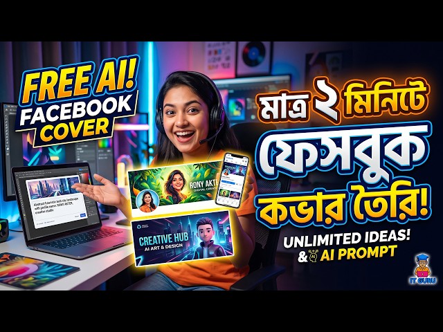 How to Make Facebook Cover Page with AI | এআই দিয়ে কভার ডিজাইন (Bangla)