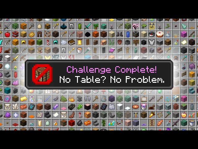 Obtaining Every Minecraft Item with No Crafting Table
