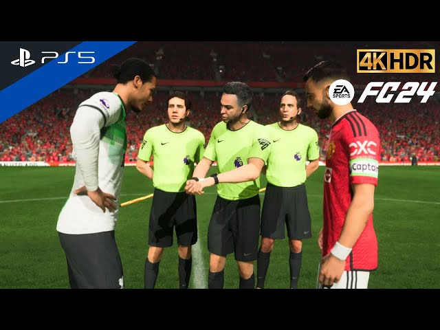 (PS5) EPL 23-24 | Manchester United vs Liverpool 1-3 | The Reds Party In MU | FC 24 [4K HDR 60FPS]