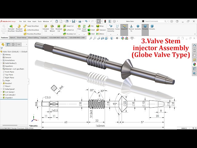3.Valve Stem Injector Assembly (Globe Valve Type) in SolidWorks