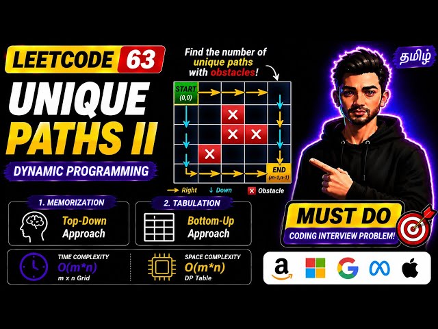 63. Unique Paths II 🚀 Memoization & Tabulation | Dynamic Programming