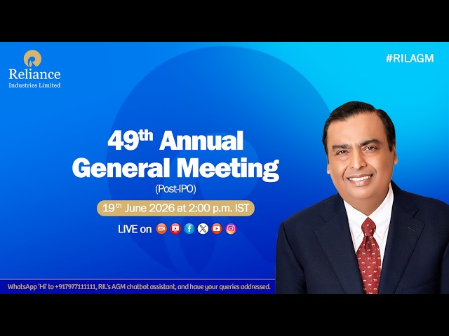Welcome to the 49th Annual General Meeting (Post IPO) of Reliance Industries Limited. #RILAGM