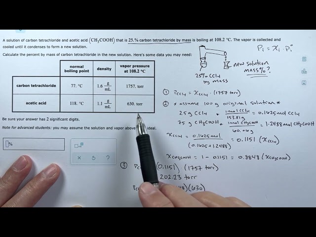 ALEKS - Calculating ideal solution composition after a distillation