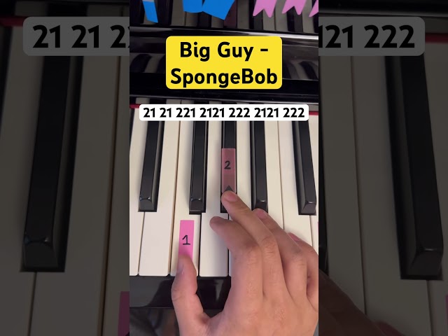Big Guy - Ice Spice SpongeBob - Easy Piano Tutorial #tiktok #piano #pianotutorial