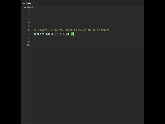 Arrow Function Rules in 30 Seconds #coding #frontendcourse #javascript