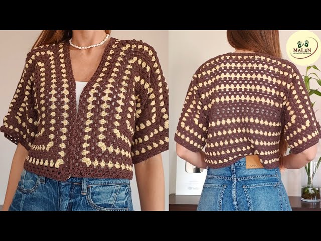 Isa Jacket from 1 OCTAGON! One piece! Step by Step Tutorial for BEGINNERS ❤ #crochet