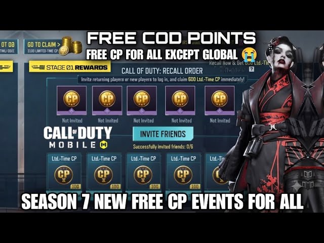 Season 7 Free Cod Points For All Cod Mobile Players Except Global||Free 4000 CP||Codm Season 7 Leaks