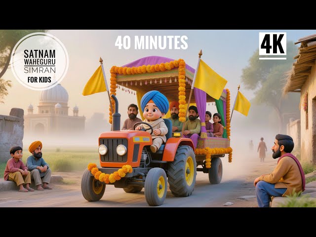 Satnam Waheguru Simran 🌙 | Soft & Soothing Gurbani Sleep Music for Babies & Kids | 40 Min