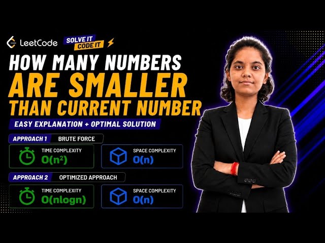 LeetCode 1365 | Smaller Numbers Than Current | Brute Force O(n²) & STL O(n log n) | Easy