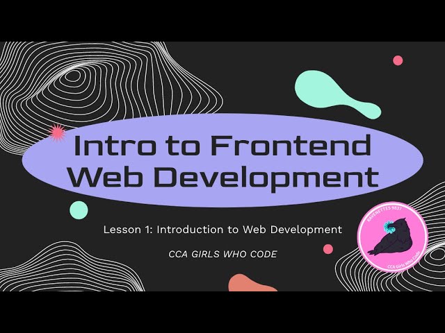 Web Development Lesson #1: Intro to Web Development