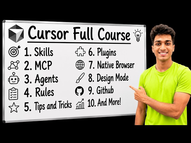 CURSOR FULL COURSE FOR BEGINNERS: Rules, Agents, Skills, MCP & More