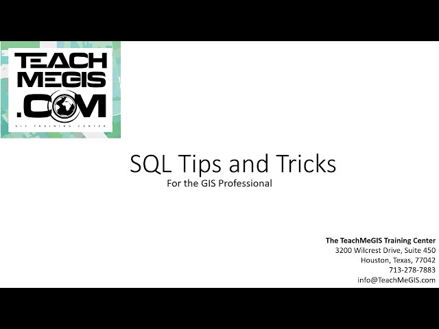 IntroToSQL for the GIS Professional