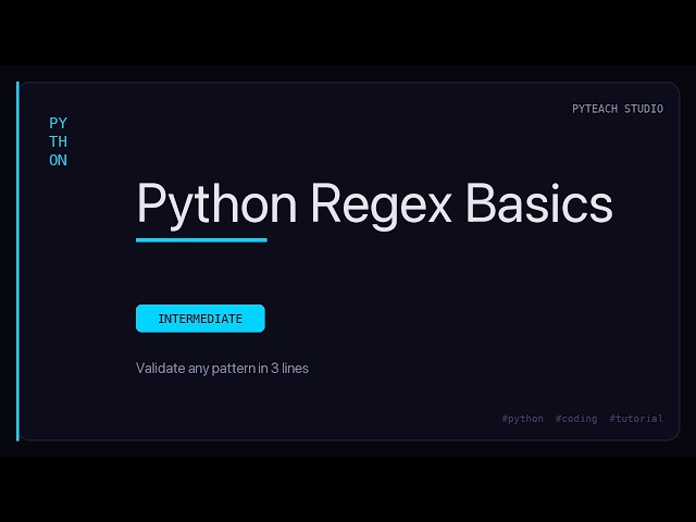 Python Regex Tutorial - Validate PAN, GSTIN, Mobile Numbers