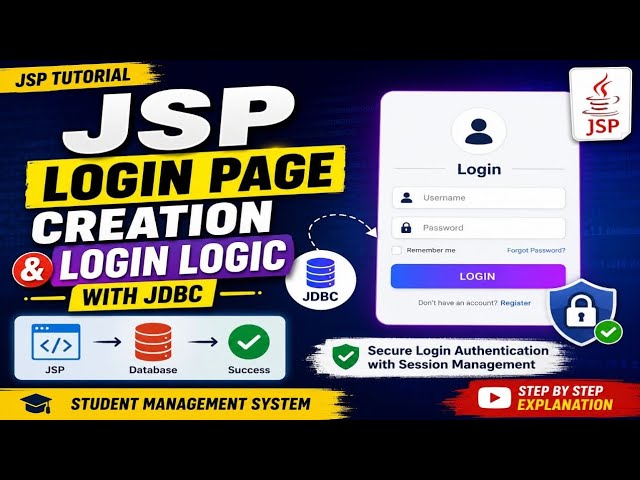 JSP Login Page Creation & Login Logic with JDBC | Student Management System 