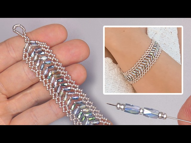 Crystal Chevron Bracelet Tutorial: How To Make Beaded Bracelets #diy #beads #jewelrymaking