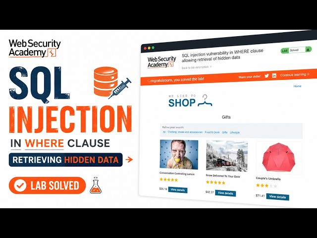 Portswigger - SQL injection vulnerability in WHERE clause allowing retrieval of hidden data
