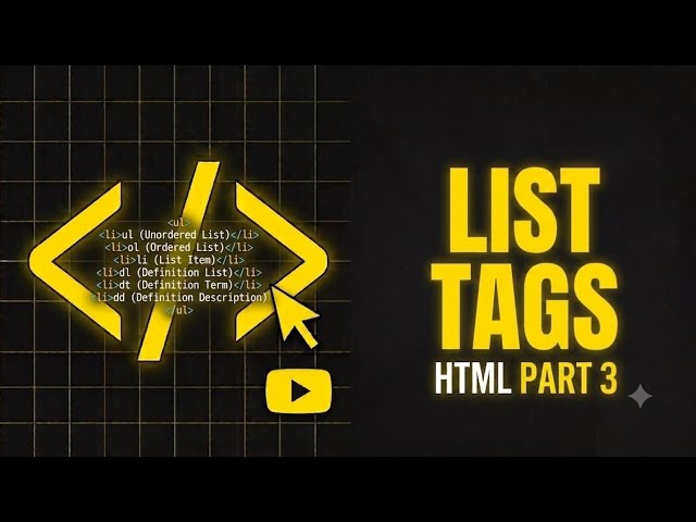 Part3 |HTML Full Course & Tutorial |List Tag #coding #pindacoding