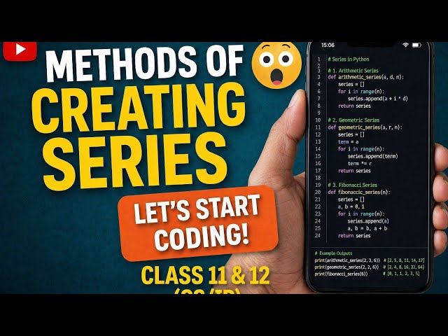 Methods of Creating Pandas- Series in Python 🔥  12 IP | Full Explanation on Mobile