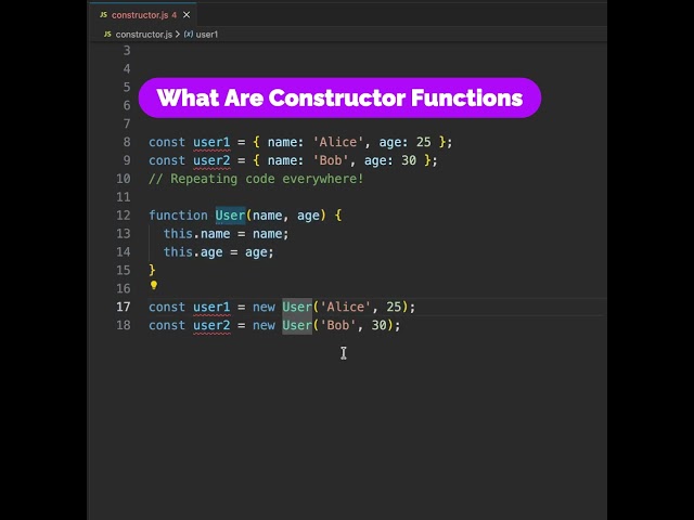 What Are Constructor Functions |  #coding #frontendcourse #javascript