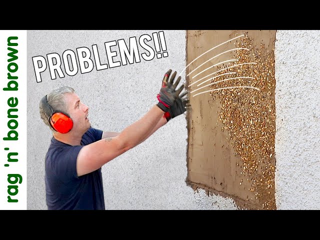 Render & Pebbledash In A Window Opening