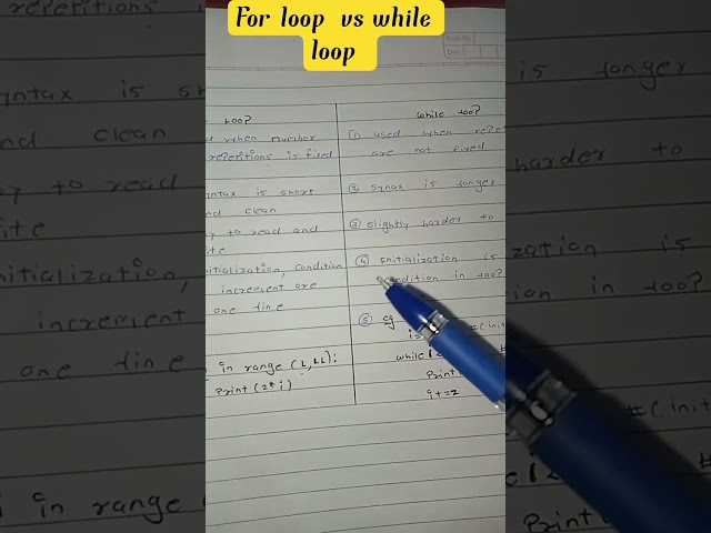 Difference Between While Loop and For Loop | Python Programming #python 🔥🔥